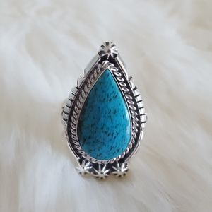 Handmade Navajo Turquoise starburst ring